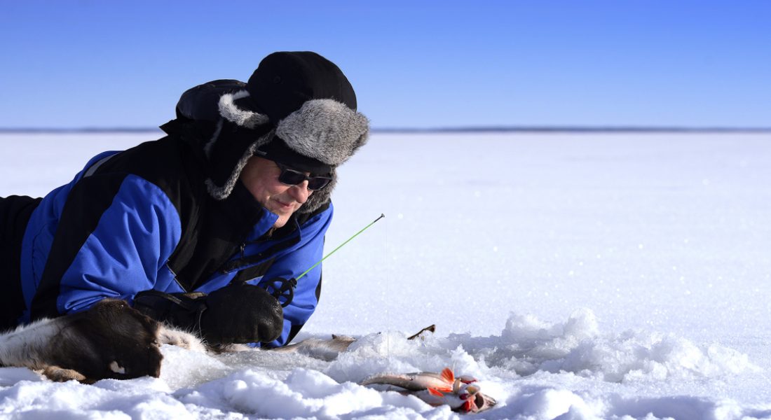 Ice Fishing under Ice
